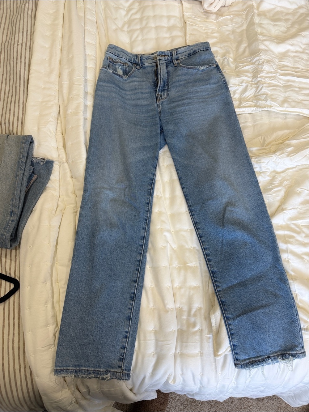 Good American Light Blue Straight Leg Jeans